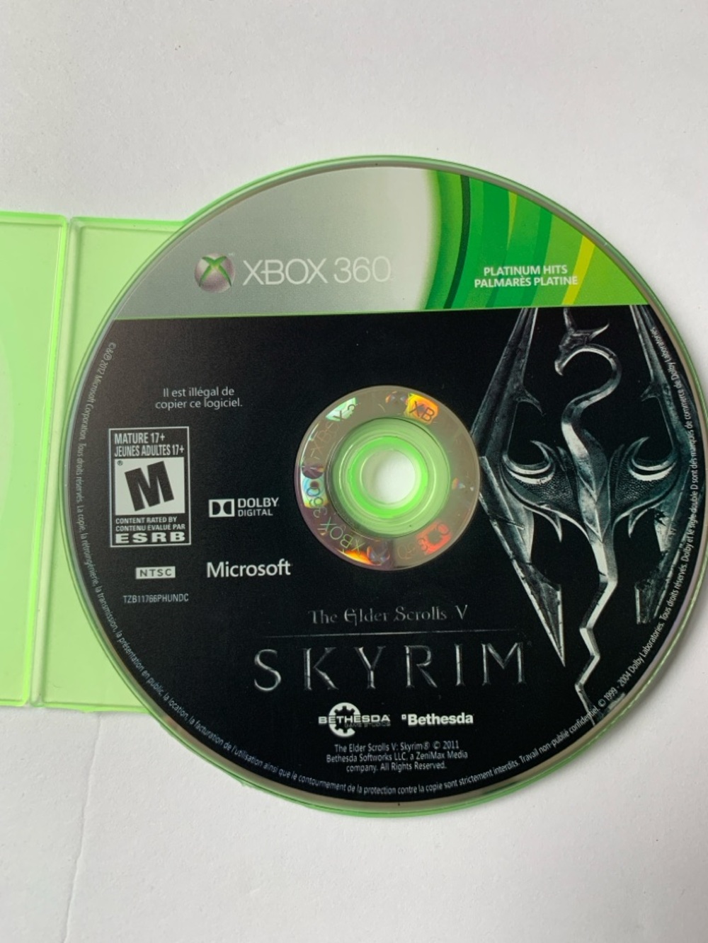 Microsoft Xbox 360 Skyrim The Elder Scrolls V Video Game Disc Only